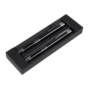 Набор "Claremont" ручка шариковая автоматическая и карандаш автоматический, черный, серебристый