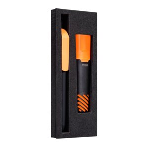 Набор "Flow Pure GOM KF+Liqeo Highlighte"ручка шариковая автоматическая и маркер, черный, оранжевый