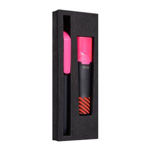 Набор "Flow Pure GOM KF+Liqeo Highlighte"ручка шариковая автоматическая и маркер, черный, розовый
