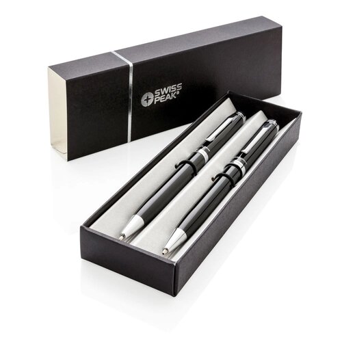 Набор "Luzern"ручка шариковая автоматическая, карандаш автоматический, 0,7 мм, черный, серебристый