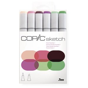 Набор маркеров перманентных "Copic Sketch", 6 цветов, цветочные оттенки 1