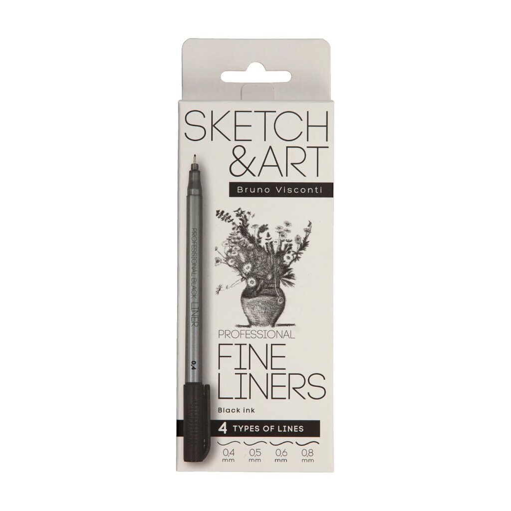 Набор ручек капиллярных "Professional Fine Liners", 4 штуки от компании «Офистон маркет» - фото 1