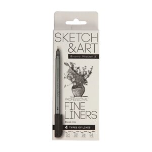 Набор ручек капиллярных "Professional Fine Liners", 4 штуки