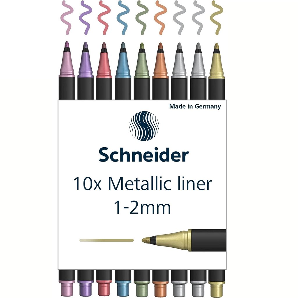 Набор ручек капиллярных Schneider "Paint-It 020", 10 шт, ассорти металлик от компании «Офистон маркет» - фото 1