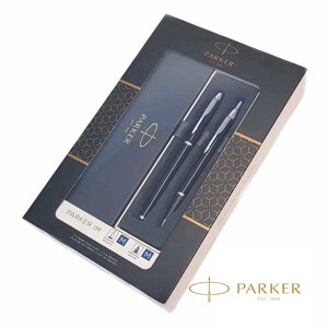 Набор ручек Parker "IM Black CT"шариковая автоматическая + перьевая, черный, серебристый