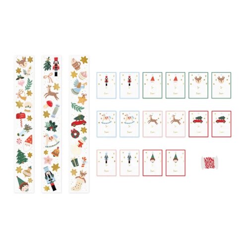 Набор стикеров бумажных "Счастливого рождества", 52 шт, ассорти