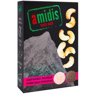Орехи "Amidis", 80 г., кешью жареный с гималайской розовой солью и черным перцем
