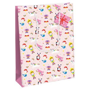 Пакет бумажный подарочный "HDME GIRL", 37.3x11.8x27.5 см, разноцветный