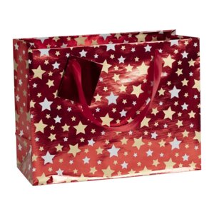 Пакет бумажный подарочный "Premium Santa2", 32x13x24 см, красный
