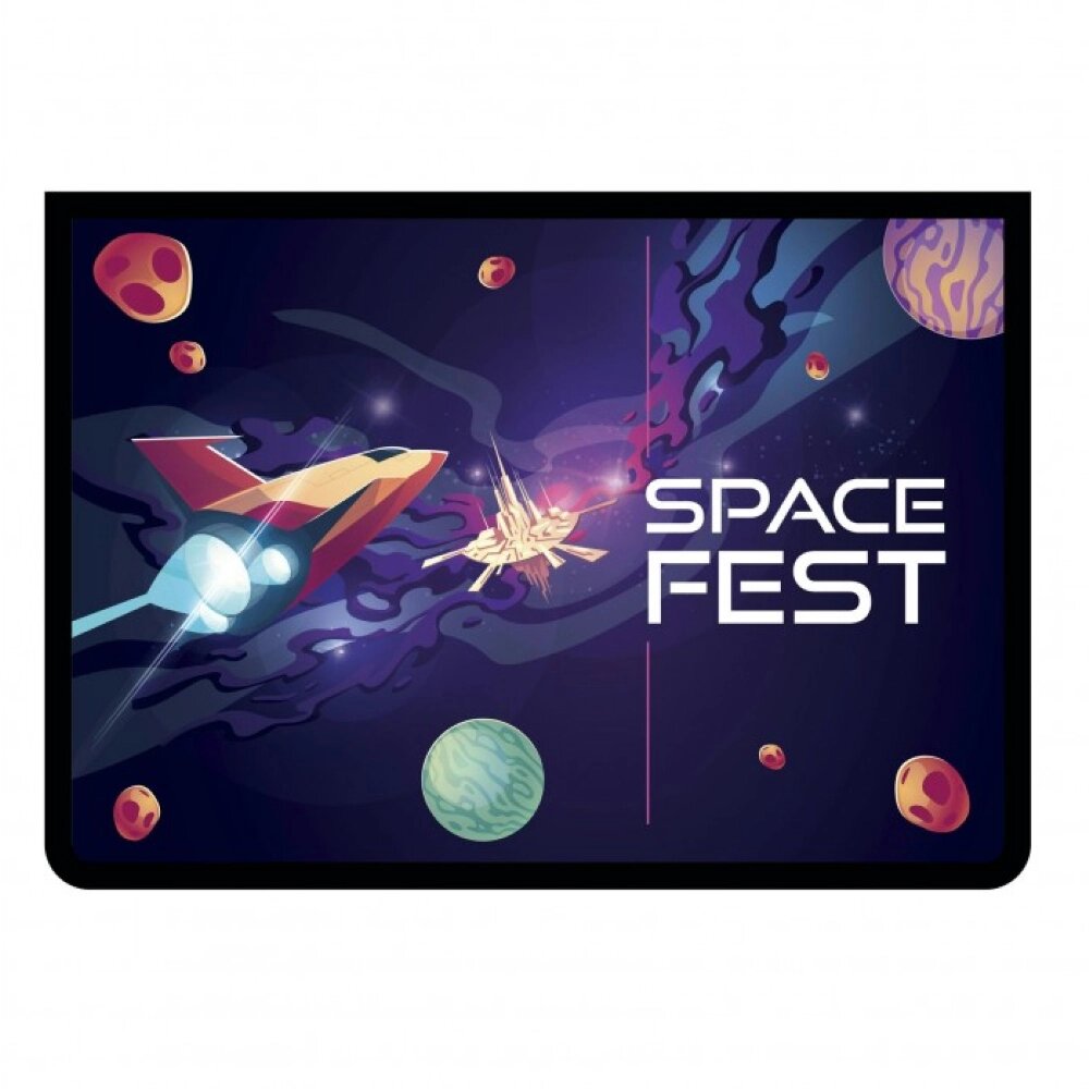 Папка для тетрадей "Space fest", А4, на молнии, фиолетовый/черный от компании «Офистон маркет» - фото 1