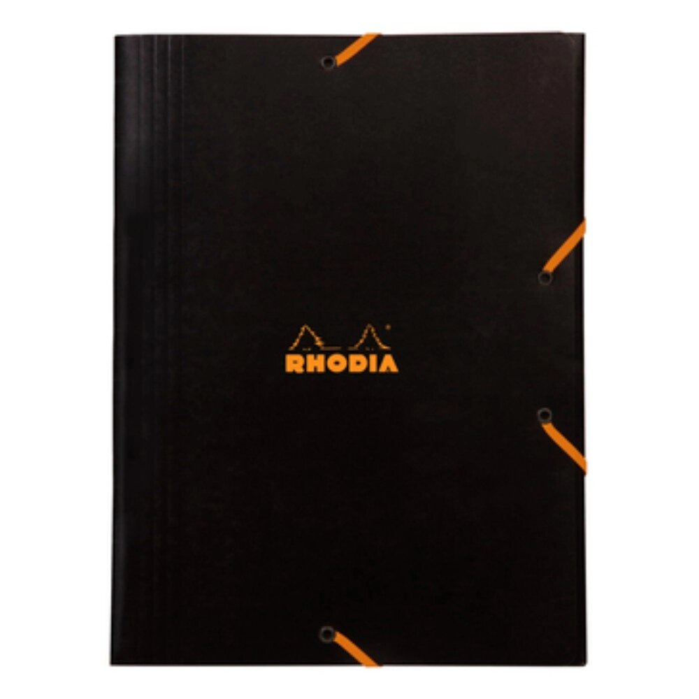 Папка на резинках "Rhodia", A4, 40 мм, картон, черный от компании «Офистон маркет» - фото 1