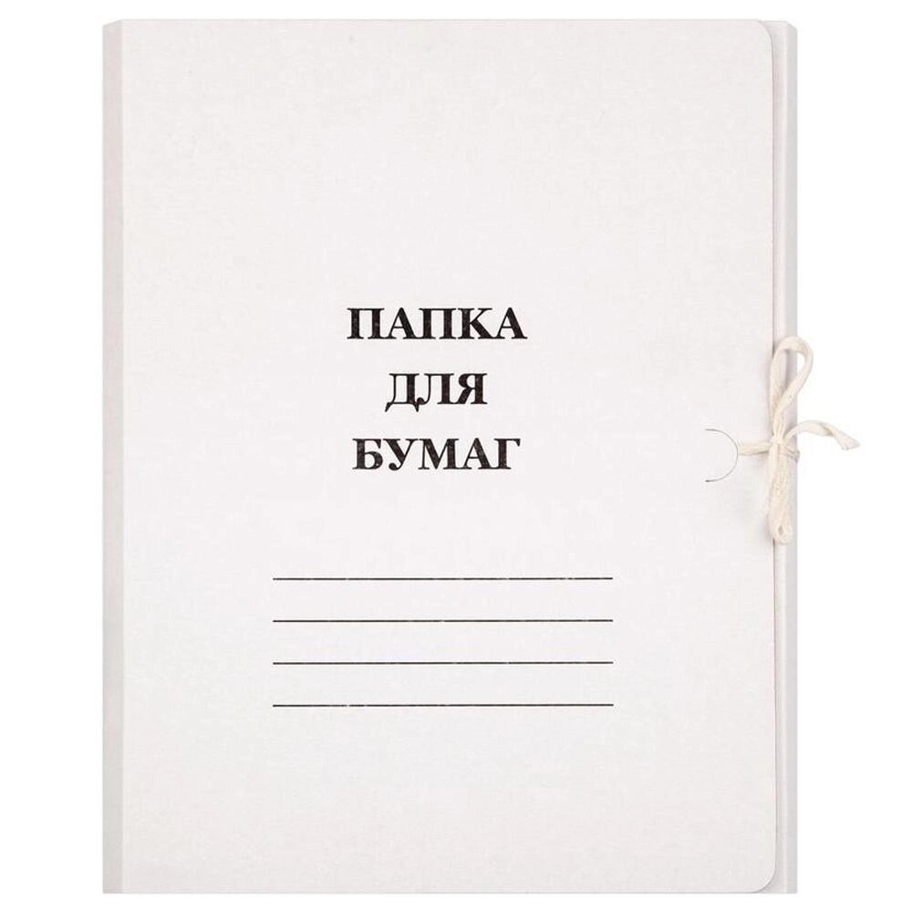 Папка с завязками "Дело" КТ 0.4, 30 мм, 2 завязки, белый от компании «Офистон маркет» - фото 1