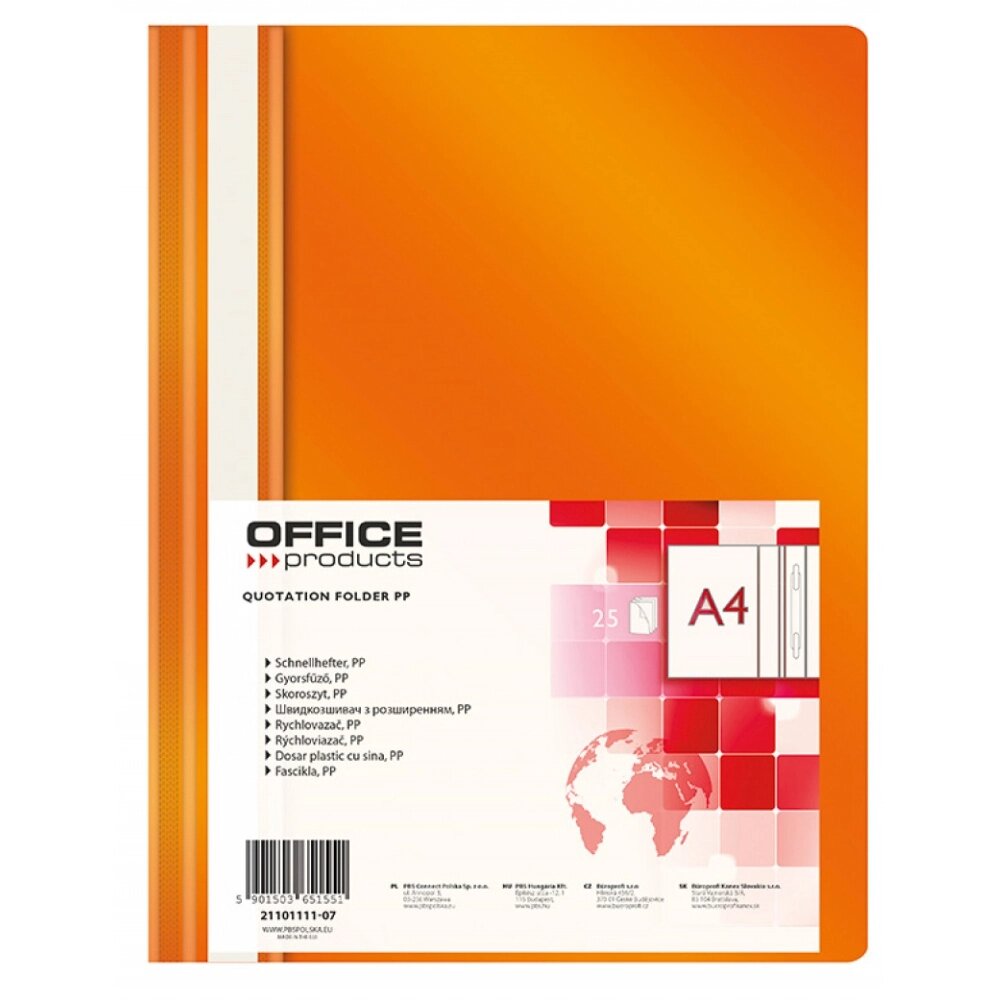 Папка-скоросшиватель "Office Products", А4, оранжевый от компании «Офистон маркет» - фото 1