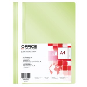 Папка скоросшиватель "Office Products", А4, светло-зеленый