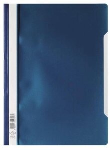 Папка-скоросшиватель с прозрачной обложкой "Durable", A4, ПВХ, темно-синий