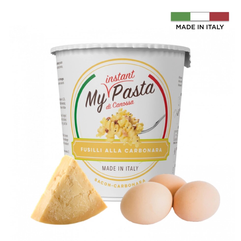 Паста фузилли "My instant pasta" карбонара, 70 г от компании «Офистон маркет» - фото 1