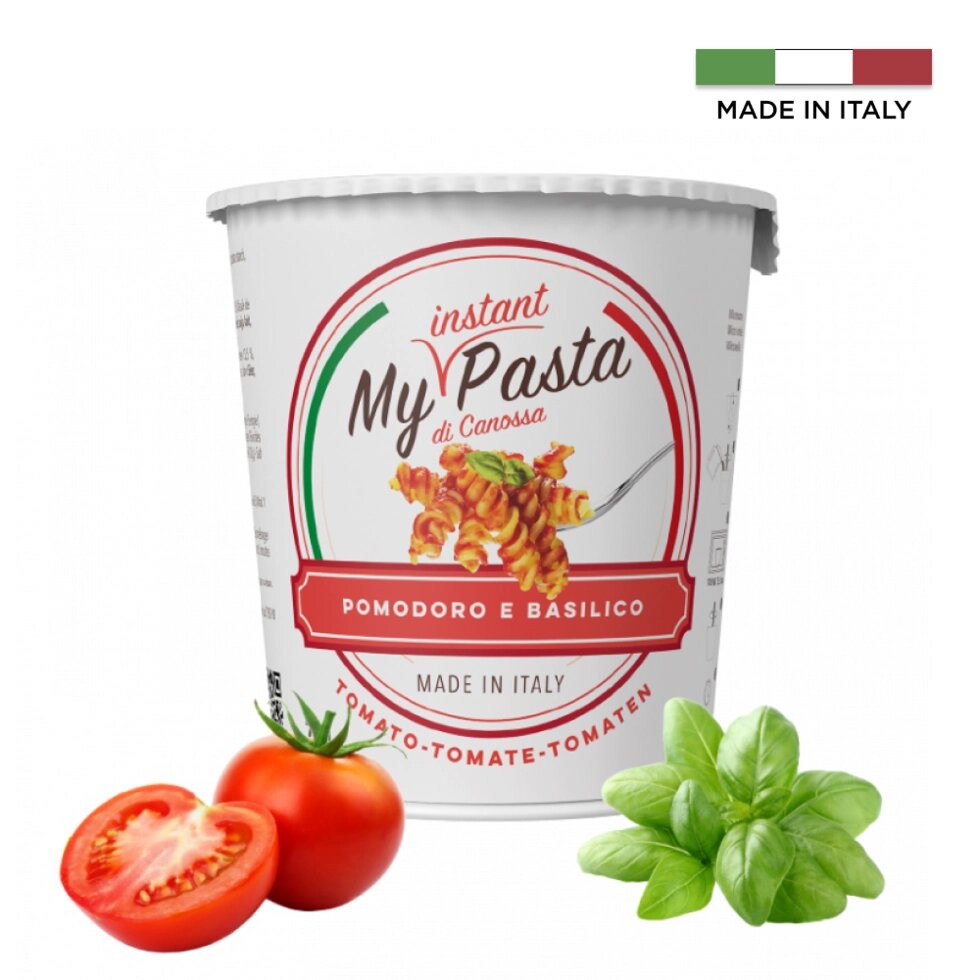 Паста фузилли "My instant pasta" помидор и базилик, 70 г от компании «Офистон маркет» - фото 1