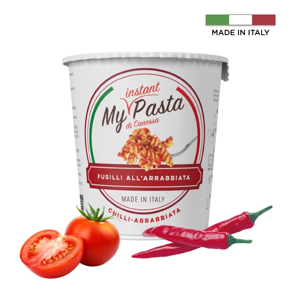 Паста фузилли "My instant pasta" с соусом арабьята, 70г от компании «Офистон маркет» - фото 1