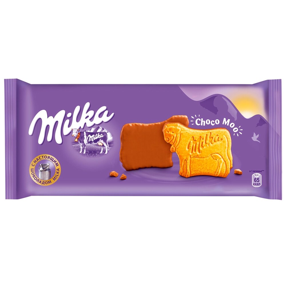 Печенье "Milka", 200 г, покрытое молочным шоколадом от компании «Офистон маркет» - фото 1