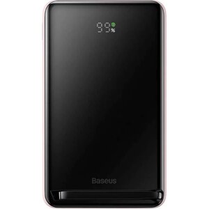 Внешний аккумулятор Baseus "Magnetic Bracket Wireless Fast Charge Power Bank Overseas Edit", 10000 mAh, розовый