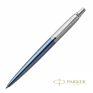 Ручка шариковая автоматическая "Parker Jotter Waterloo Blue CT", 0.7 мм, голубой, серебристый, стерж. синий в Минске от компании «Офистон маркет»