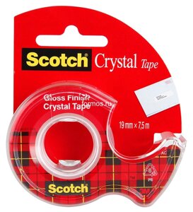 Клейкая лента Scotch "Crystal" в диспенсере, 19x7.5 мм/м в Минске от компании «Офистон маркет»