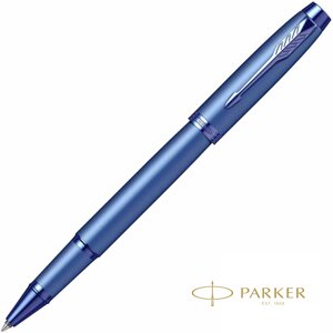 Ручка-роллер Parker "IM Monochrome T328 Blue PVD", 0,5 мм, синий, стерж. черный в Минске от компании «Офистон маркет»