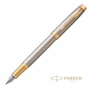 Ручка перьевая "Parker IM Warm Silver GT", F, серебристый, золотистый, патрон синий в Минске от компании «Офистон маркет»