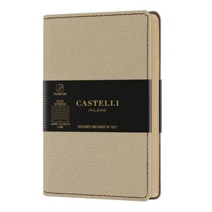 Блокнот Castelli Milano "Harris Desert Sand", A6, 96 листов, линованный, песочный