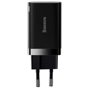 Сетевое зарядное устройство Baseus "CCSUPP-E01", Super Si Pro Quick Charger C+U 30W EU, черный