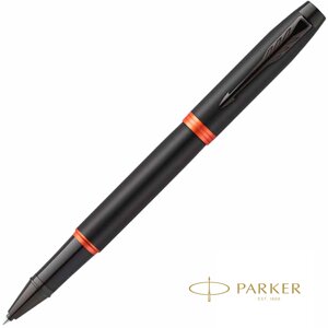 Ручка-роллер Parker "IM Vibrant Rings T315 Flame Orange PVD", 0,5 мм, черный, оранжевый, стерж. черный в Минске от компании «Офистон маркет»