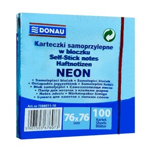 Бумага для заметок "Donau", 76x76 мм, 100 листов, синий неон в Минске от компании «Офистон маркет»
