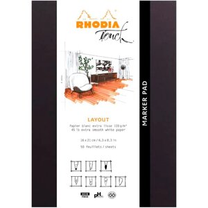 Скетчбук "Rhodia Touch Marker Pad", А5+, 100 г/м2, 50 листов, черный в Минске от компании «Офистон маркет»