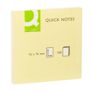 Бумага для заметок "Quick Notes", 76x76 мм, 100 листов, желтый