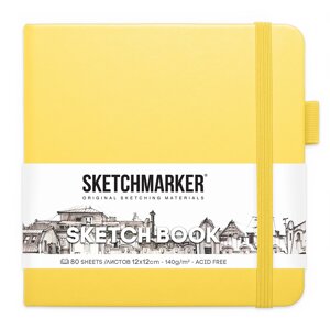 Скетчбук "Sketchmarker", 12x12 см, 140 г/м2, 80 листов, лимонный в Минске от компании «Офистон маркет»