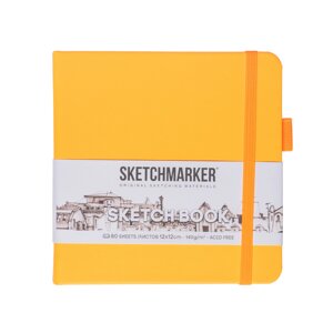 Скетчбук "Sketchmarker", 12x12 см, 140 г/м2, 80 листов, оранжевый неон в Минске от компании «Офистон маркет»