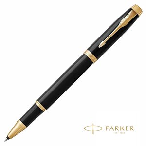 Ручка-роллер Parker "IM Black Lacquer GT", 0.5 мм, черный, золотистый, стерж. черный в Минске от компании «Офистон маркет»