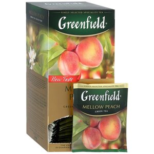 Чай "Greenfield" Mellow Peach, 25 пакетиков x1.5 г, зеленый в Минске от компании «Офистон маркет»