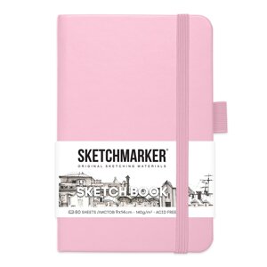 Скетчбук "Sketchmarker", 9x14 см, 140 г/м2, 80 листов, розовый в Минске от компании «Офистон маркет»