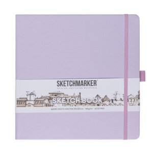 Скетчбук "Sketchmarker", 80 листов, 20x20 см, 140 г/м2, фиолетовый пастельный в Минске от компании «Офистон маркет»