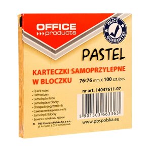 Бумага для заметок "Office Products", 76x76 мм, 100 листов, оранжевая пастель в Минске от компании «Офистон маркет»