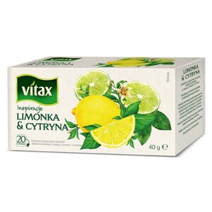 Чай "Vitax", 20 пакетиков x2 г, фруктовый, со вкусом лайма и лимона в Минске от компании «Офистон маркет»