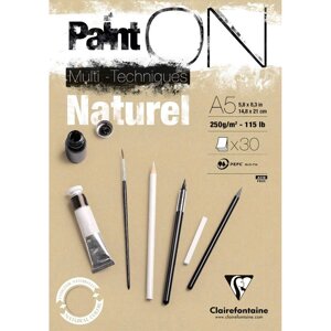 Блок-склейка "Paint'On" Naturel, А5, 250 г/м2, 30 листов