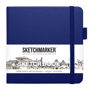 Скетчбук "Sketchmarker", 12x12 см, 140 г/м2, 80 листов, королевский синий в Минске от компании «Офистон маркет»