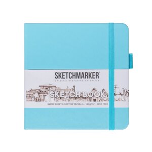 Скетчбук "Sketchmarker", 12x12 см, 140 г/м2, 80 листов, небесно-голубой в Минске от компании «Офистон маркет»