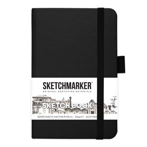 Скетчбук "Sketchmarker", 9x14 см, 140 г/м2, 80 листов, черный в Минске от компании «Офистон маркет»