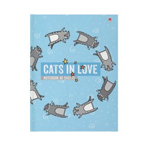 Блокнот "Cats in Love!", А6, 80 листов, в клетку, голубой в Минске от компании «Офистон маркет»