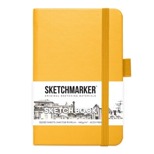 Скетчбук "Sketchmarker", 9x14 см, 140 г/м2, 80 листов, желтый в Минске от компании «Офистон маркет»