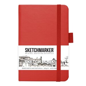 Скетчбук "Sketchmarker", 9x14 см, 140 г/м2, 80 листов, красный в Минске от компании «Офистон маркет»