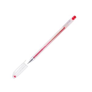 Ручка гелевая "Hi-Jell Color", 0.5 мм, прозрачный, стерж. красный